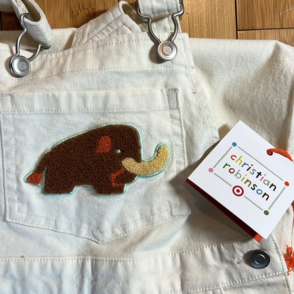 NWT NEW 4T Unisex Buffalo Overalls / Bibs 39-43in 32.5-37lbs. Cream Color - Picture 3 of 3